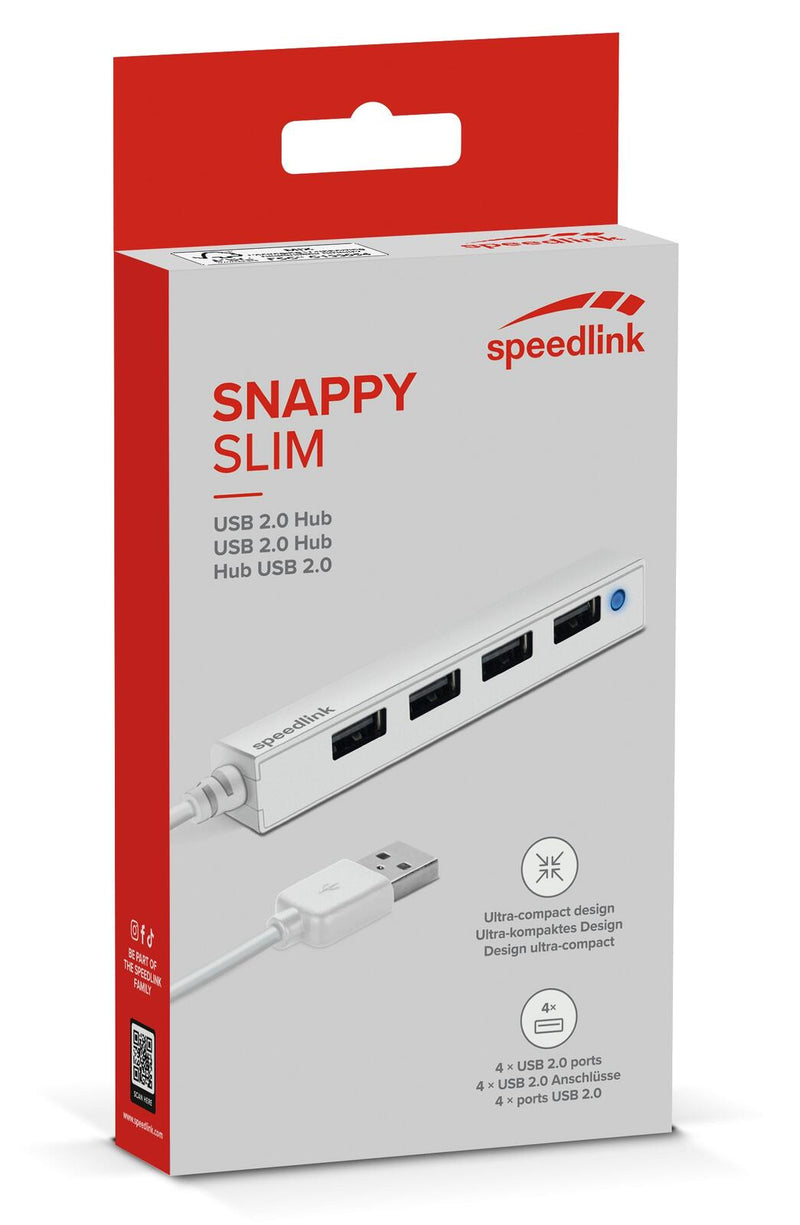 Speedlink SNAPPY SLIM USB Hub 4-Port, weiß