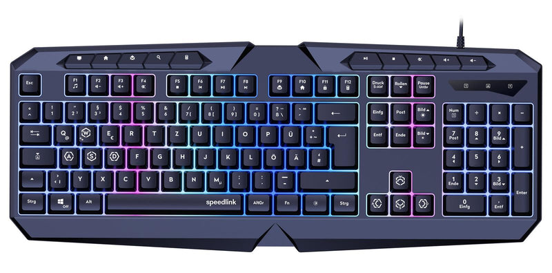 Speedlink LUDICIUM RGB Rainbow Gaming Tastatur, schwarz - DE Layout