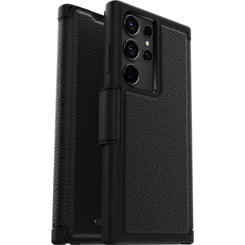 OtterBox Strada Folio Schutzhülle für Samsung Galaxy S23 Ultra (Schwarz) - Bulk/ProPack