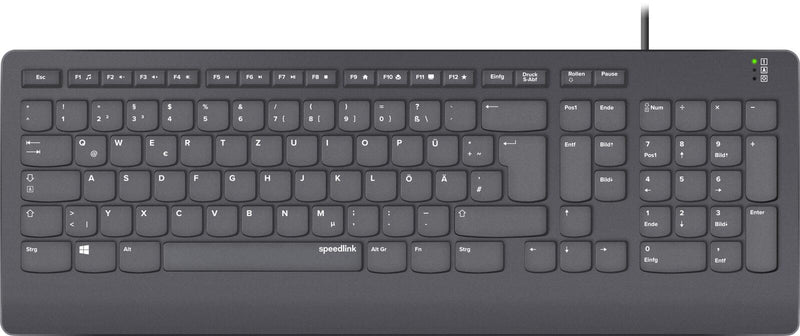 Speedlink HI-GENIC Antibacterial Keyboard schwarz - DE Layout (Kabelgebunden)