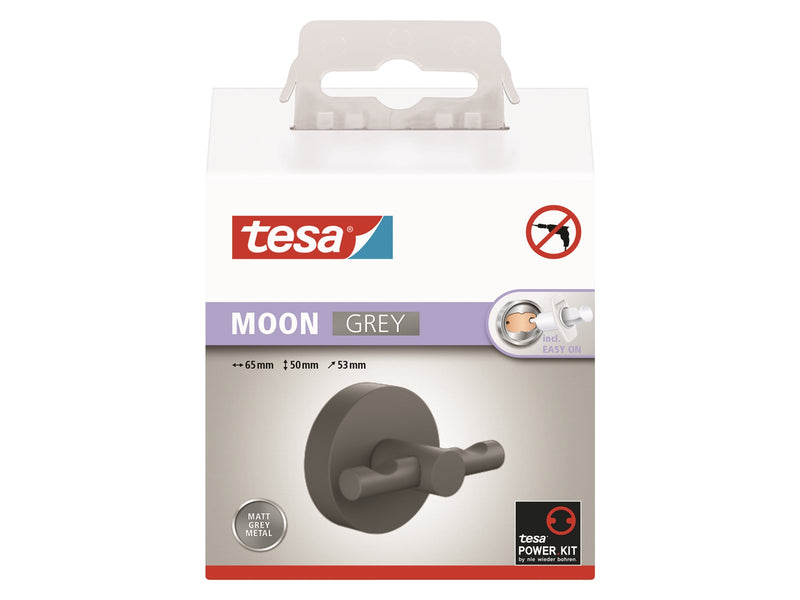 tesa Moon Grey bathrobe hook self-adhesive