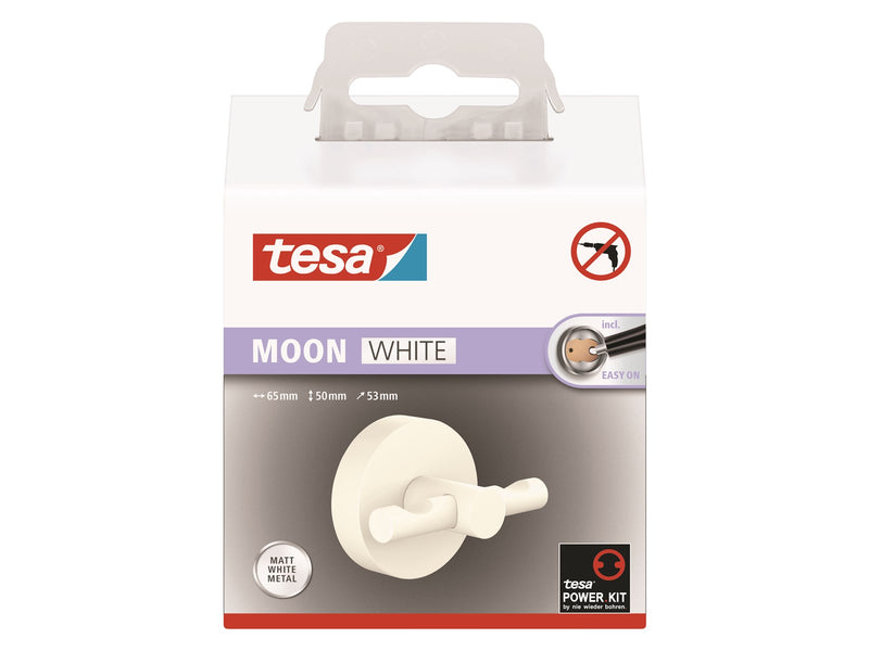 tesa Moon White bathrobe hook self-adhesive