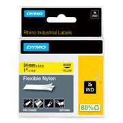 DYMO® Original IND-Schriftband für Rhino 6000+, flexibles & reissfestes Nylon - schwarz auf gelb
