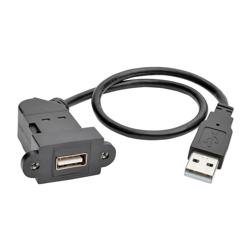 Eaton Tripp Lite Series USB 2.0 All-in-One Keyszune/Panel Mount Verlängerung Kabel (M/F), Angled Verbinder, 1 ft. (0.31