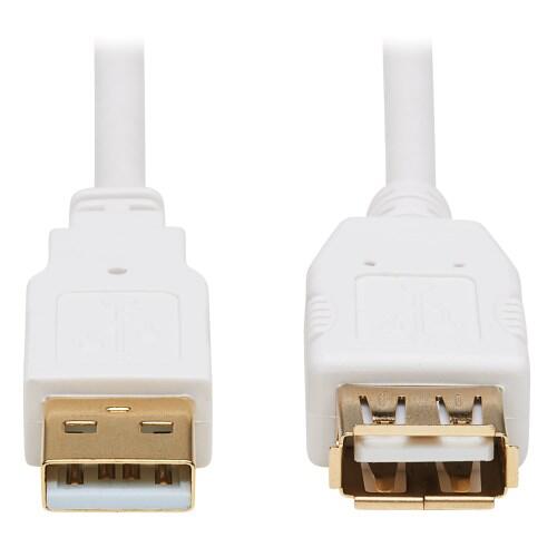 Eaton Tripp Lite Series Safe-IT USB 2.0 Antibacterial Verlängerung Kabel (A M/F), USB 2.0, Weiß, 3 ft. (0.91 m)