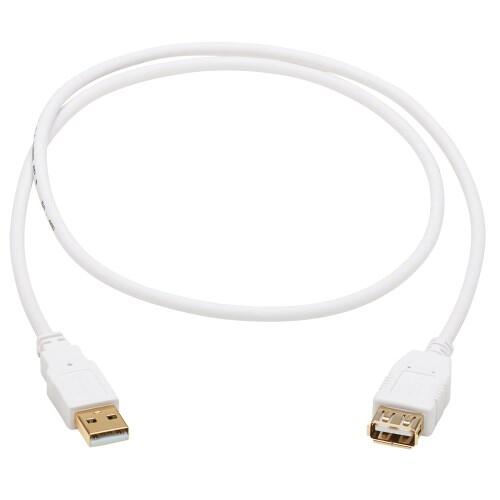 Eaton Tripp Lite Series Safe-IT USB 2.0 Antibacterial Verlängerung Kabel (A M/F), USB 2.0, Weiß, 3 ft. (0.91 m)