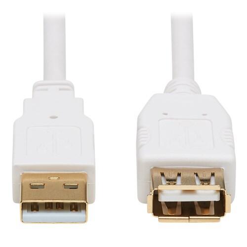 Eaton Tripp Lite Series Safe-IT USB-A Antibacterial Verlängerung Kabel (M/F), USB 2.0, Weiß, 6 ft. (1.83 m)