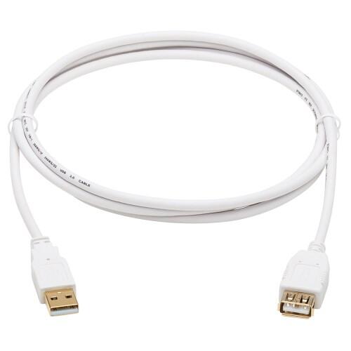 Eaton Tripp Lite Series Safe-IT USB-A Antibacterial Verlängerung Kabel (M/F), USB 2.0, Weiß, 6 ft. (1.83 m)
