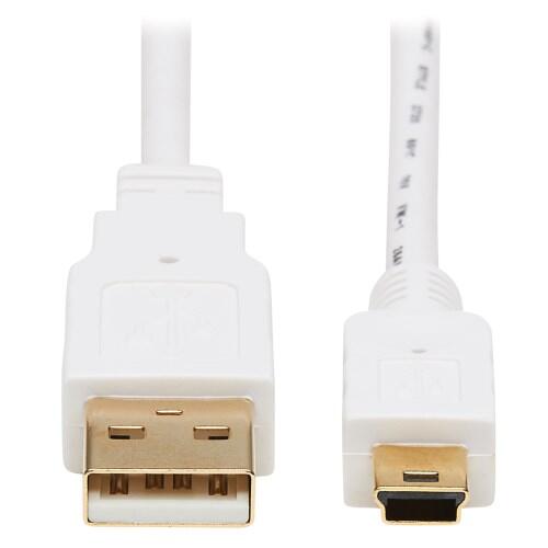 Eaton Tripp Lite Series Safe-IT USB 2.0 A zu USB Mini-B Antibacterial Kabel (Stecker/Stecker), Weiß, 3 ft. (0.91 m)