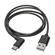 Eaton Tripp Lite Series USB-A zu USB-C Kabel, Right-Angle USB-C, USB 2.0, Thunderbolt 3 Compatible, (Stecker/Stecker), 3