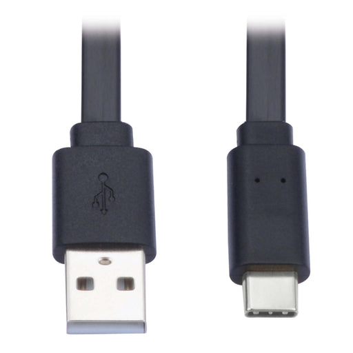 Eaton Tripp Lite Series USB-A zu USB-C Flat Kabel - Stecker/Stecker, USB 2.0, Thunderbolt 3 Compatible, Schwarz, 3 ft. (