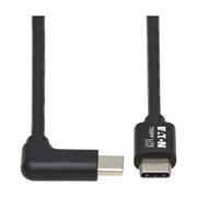 Eaton Tripp Lite Series USB-C Kabel (Stecker/Stecker) - USB 2.0, Thunderbolt 3, 60W PD Charging, Right-Angle Plug, Schwa