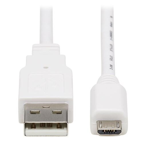 Eaton Tripp Lite Series Safe-IT USB-A zu USB Micro-B Antibacterial Kabel (Stecker/Stecker), USB 2.0, Weiß, 3-ft. (0.91 m