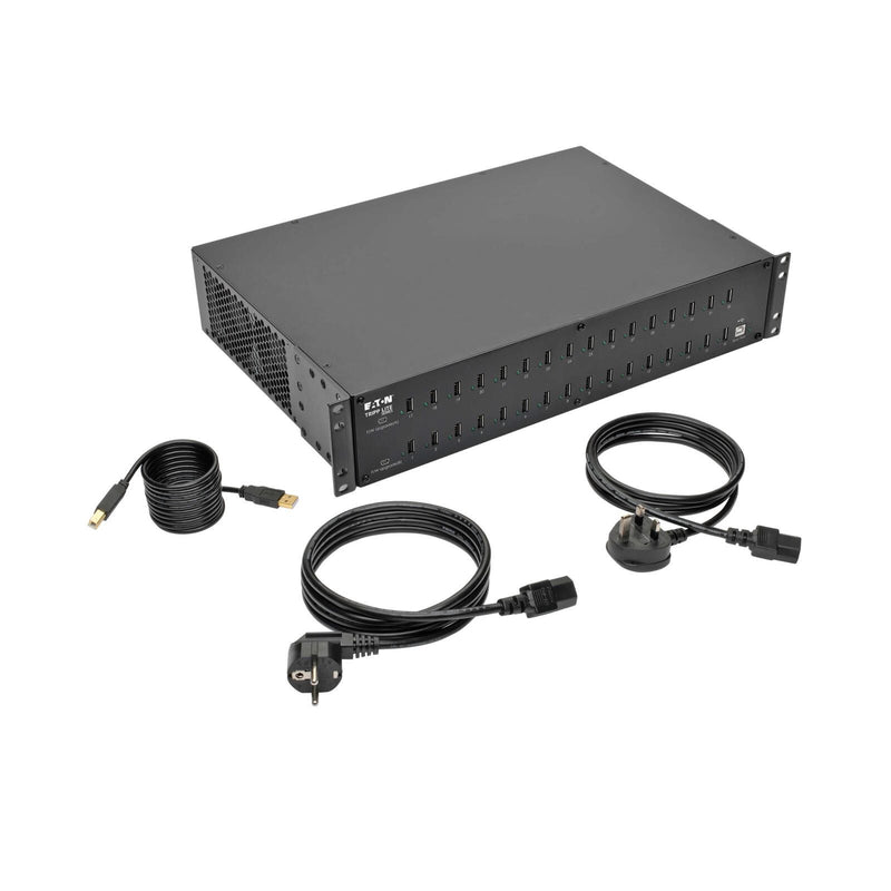 Eaton Tripp Lite Series 32-Port USB Ladestation mit Synchronisierungsfunktion, 230 V, 5 V 80 A (400 W) USB-Ladegerät-Aus