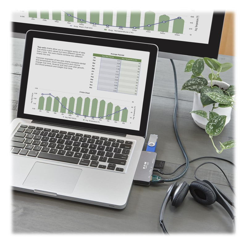 Eaton Tripp Lite Series USB-C Dock mit Removable Clip - For Lapzups and Tablets, 4K HDMI, USB-A Hub, 60W PD Charging