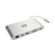 Eaton Tripp Lite Series USB-C Dock, Dual Display - 4K HDMI/mDP, VGA, USB 3.2 Gen 1, USB-A/C Hub, GbE, Memory Card, 100W