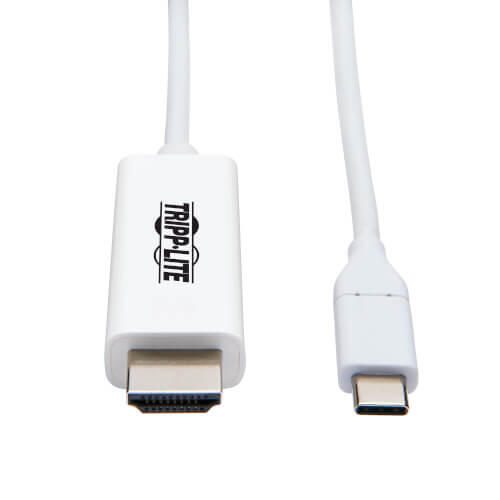 Eaton Tripp Lite Series USB-C zu HDMI Adapterkabel (Stecker/Stecker), 4K 60 Hz, 4:4:4, Thunderbolt 3 Compatible, White,