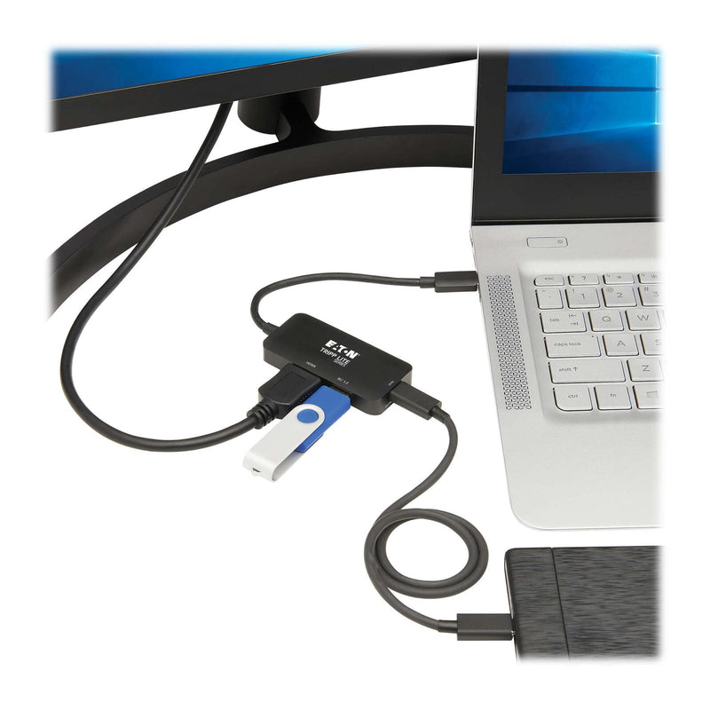 Eaton Tripp Lite Series USB-C Multiport Adapter - HDMI 4K 60 Hz, 4:4:4, HDR, USB-A, 100W PD Charging, Schwarz