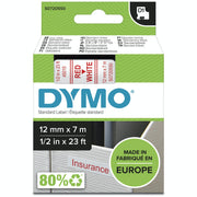 DYMO® Original D1-Schriftband für LabelManager™ 12mm x 7m - Polyester, wieder ablösbar - rot auf weiss