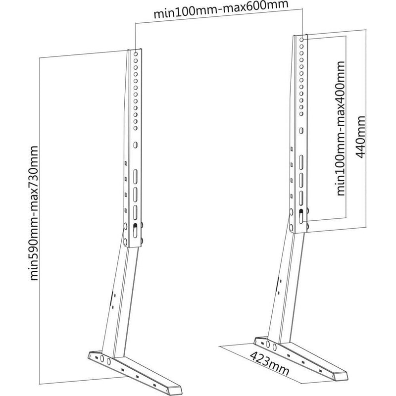 MyWall HP 36 TV-Standfuß 94,0 cm (37') - 177,8 cm (70') Höhenverstellbar, Starr, Bodenständer