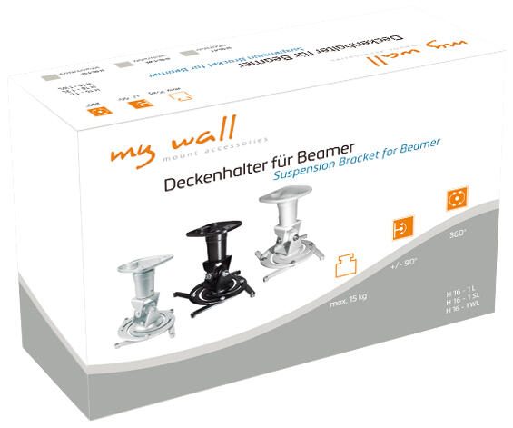 MyWall H 16-1 W Beamer Deckenhalterung weiß