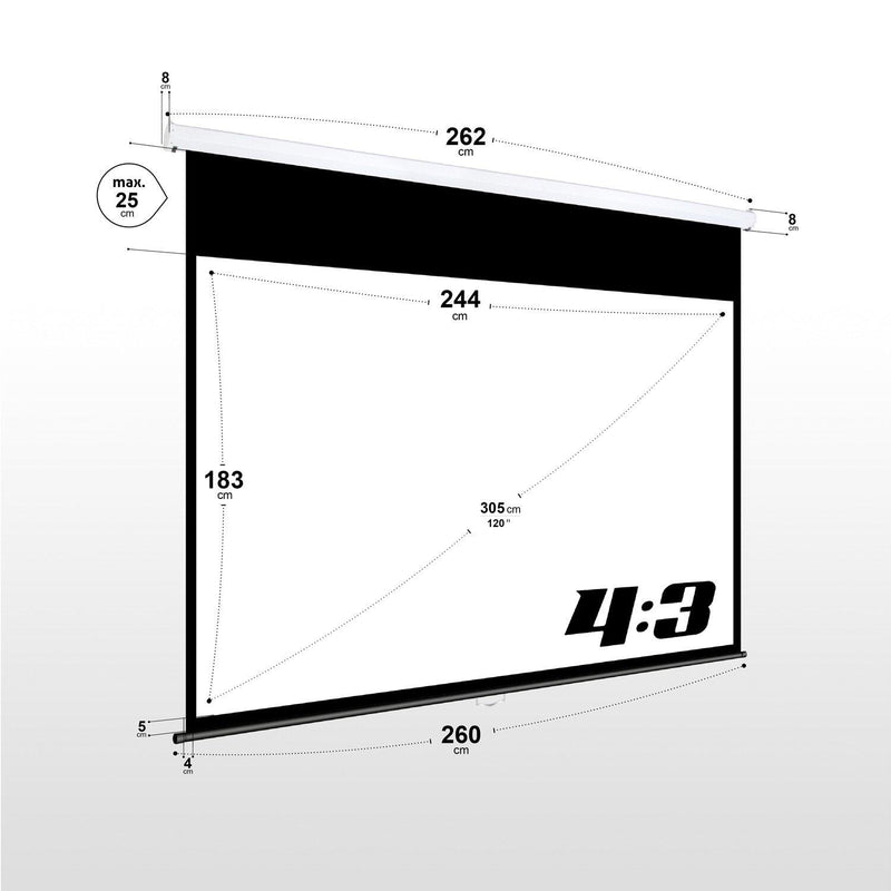 eSmart Germany Rollo Leinwand MIROLO 244 x 183 cm (120') 4:3