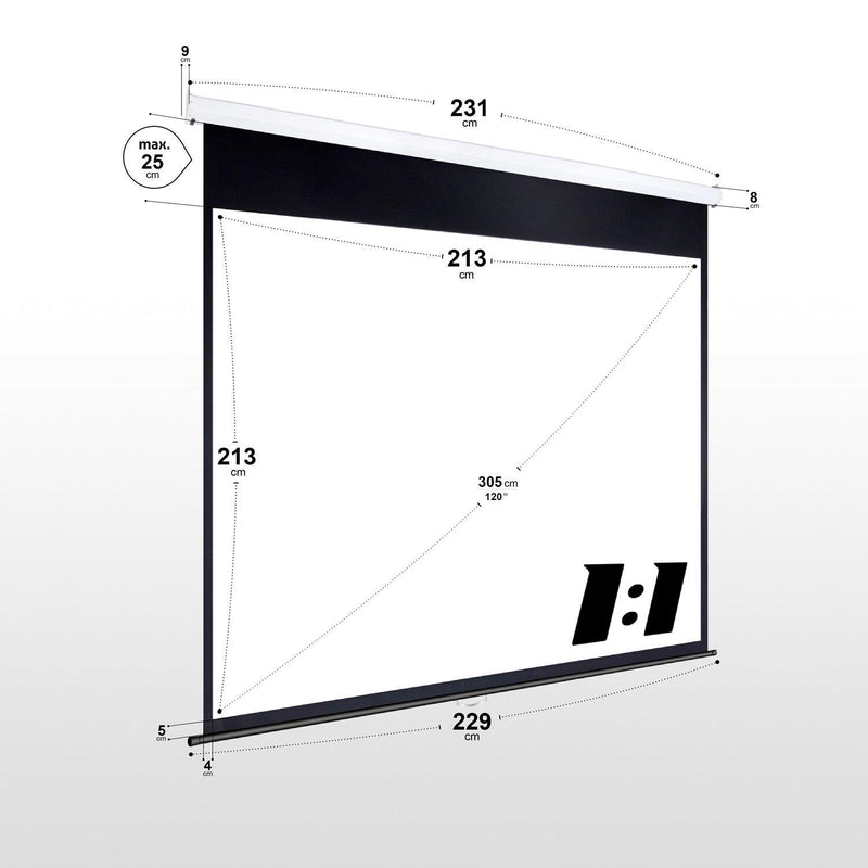 eSmart Germany Rollo Leinwand MIROLO 213 x 213 cm (120') 1:1