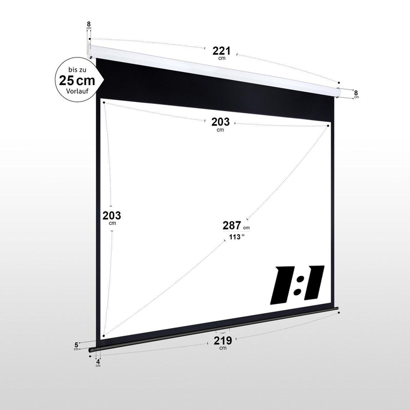 eSmart Germany Rollo Leinwand MIROLO 203 x 203 cm (120') 1:1
