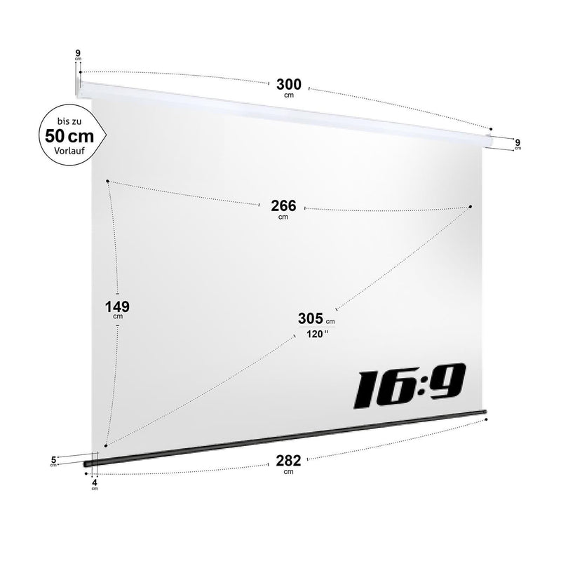 eSmart Germany Akustik-Motor Leinwand MIMOTO 266 x 149 cm (120') 16:9
