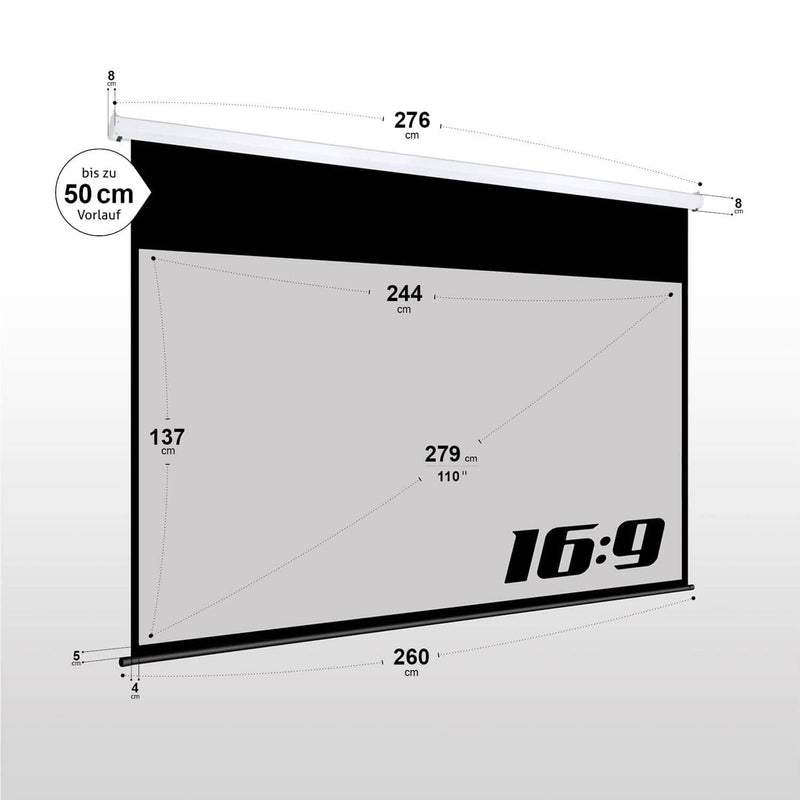 eSmart Germany Tageslicht-Motor Leinwand MIMOTO GRAU 244 x 137 cm (110') 16:9