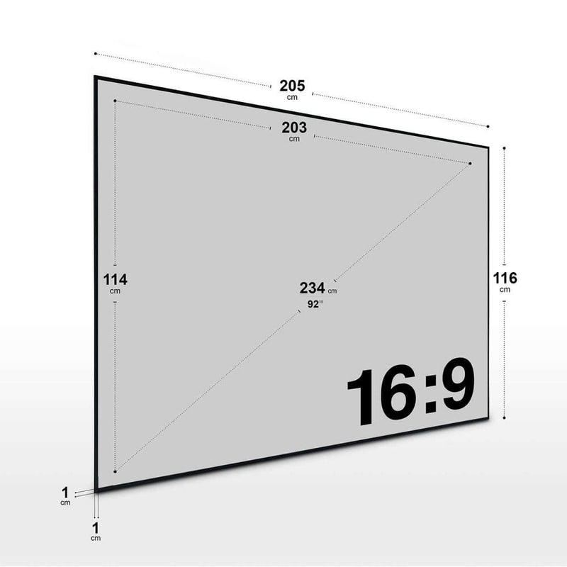eSmart Expert UKD Tageslicht Rahmen Leinwand 234 cm 92 Zoll GRAU