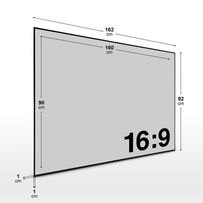eSmart Expert UKD Tageslicht Rahmen Leinwand 183 cm 72 Zoll GRAU