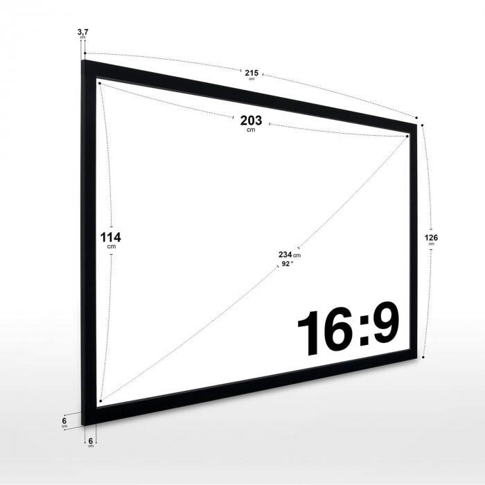eSmart Professional MIRALE Akustik-Rahmen Leinwand 203 x 114 cm (92') 16:9