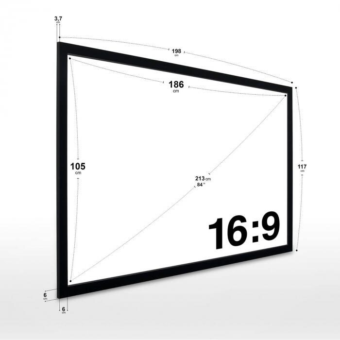 eSmart Professional MIRALE Akustik-Rahmen Leinwand 186 x 105 cm (84') 16:9