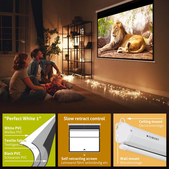 eSmart Economy EXR Rollo Leinwand 240 x 180 cm (118') 4:3