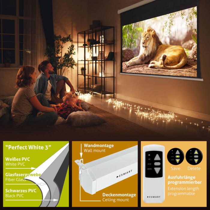 eSmart Professional TATENSO Tension Leinwand 160 x 90 cm (72') 16:9