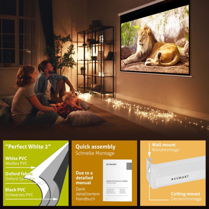 eSmart Professional MIROLO Rollo Leinwand 280 x 210 cm (138') 4:3