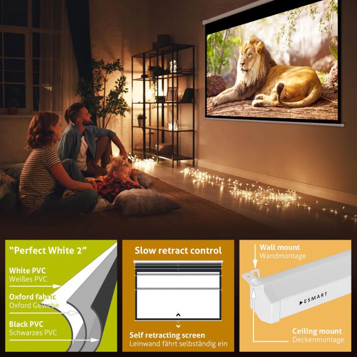 eSmart Professional MIROLO Rollo Leinwand 215 x 135 cm (100') 16:10