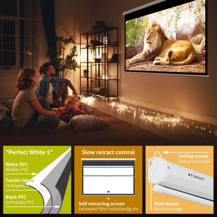 eSmart Economy EXR Rollo Leinwand 180 x 101 cm (81') 16:9,