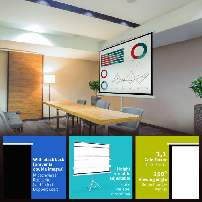 eSmart Economy EXS Stativ Leinwand 120 x 120 cm (67') 1:1