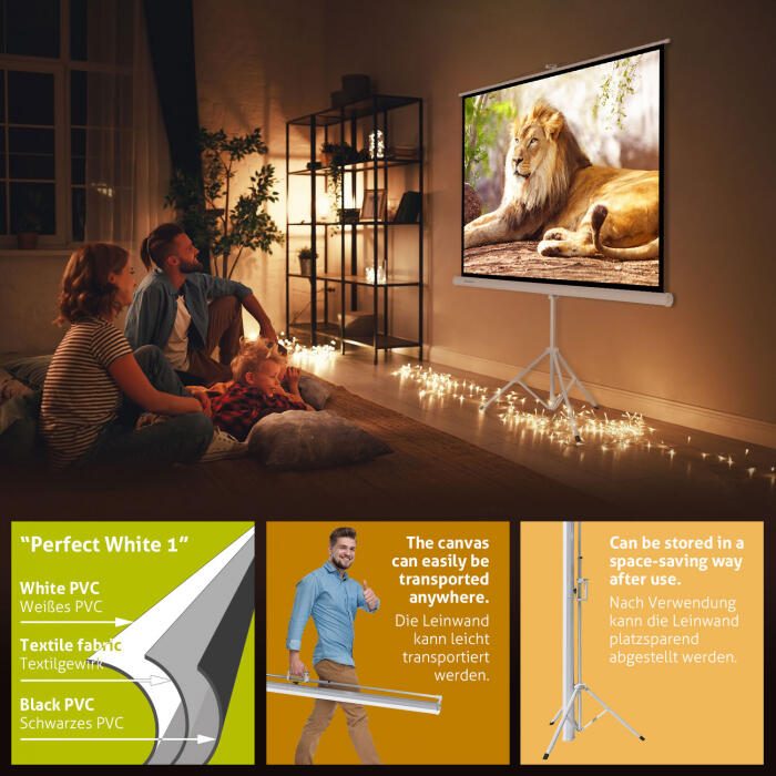 eSmart Economy EXS Stativ Leinwand 140 x 140 cm (78') 1:1