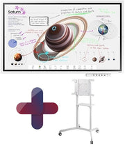 Samsung Flip Pro WM65B Flipchart 165 cm 65 Zoll + Flip Pro Tray CY-TF65BBC + Neomounts NS-M1250 Rollwagen rotierbar