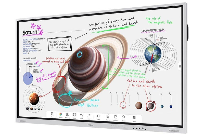 Samsung Flip Pro WM85B Flipchart 215,9 cm 85 Zoll + Neomounts BL55-875WH1 motorisierter Standfuß höhenverstellbar