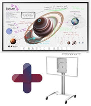Samsung Flip Pro WM55B Flipchart 138,7 cm 55 Zoll inkl. Peerless SR560 rotierbarer Rollwagen & Tray CY-TF65BBC