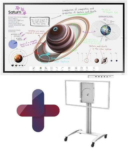 Samsung Flip Pro WM55B Flipchart 138,7 cm 55 Zoll inkl. Peerless SR560 rotierbarer Rollwagen & Tray CY-TF65BBC