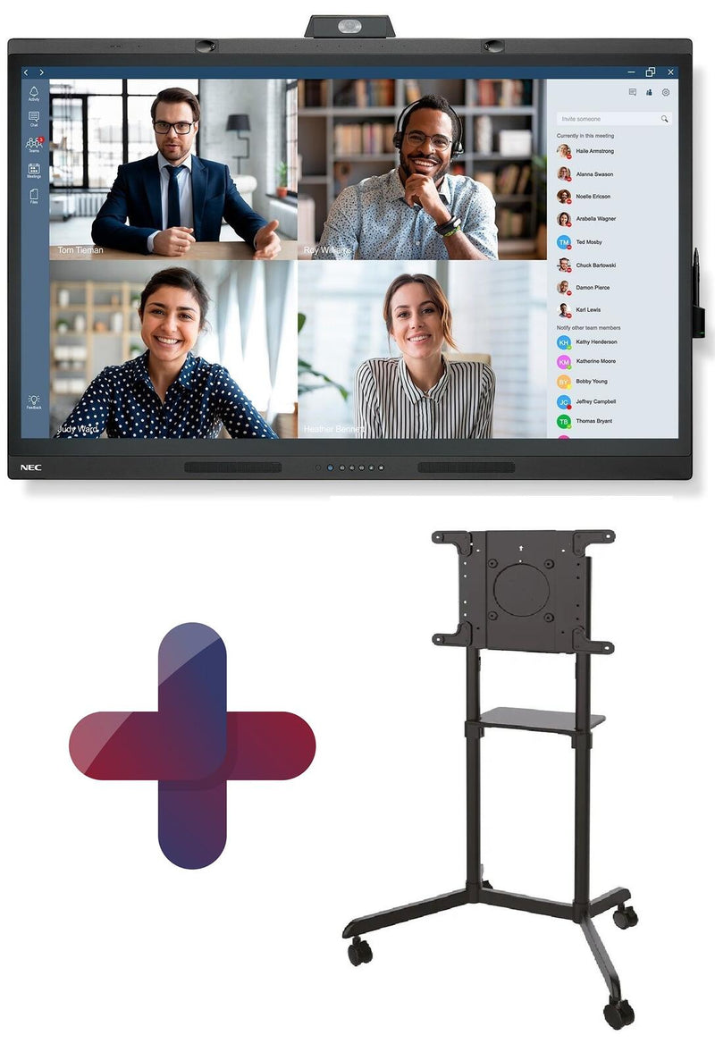 NEC MultiSync WD551 Windows Collaboration Display 138,8 cm 55 Zoll inkl. Neomounts NS-M1250BLACK Rollwagen