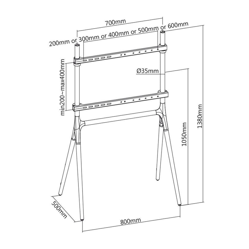 MyWall TV Display Staffelei Design Standfuß HT 28 für 49-70 Zoll höhenverstellbar bis zu 40 kg