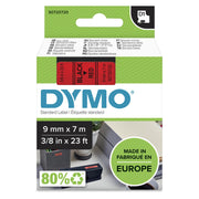 DYMO® Original D1-Schriftband für LabelManager™ 9mm x 7m - Polyester, wieder ablösbar - schwarz auf rot
