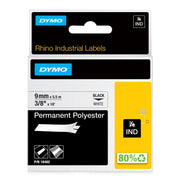 DYMO® Original IND-Schriftband für Rhino, Permanent Polyester - schwarz auf weiss